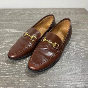 Minelli Loafers brown leather with golden metal detail - women’s US size 6 (EUR